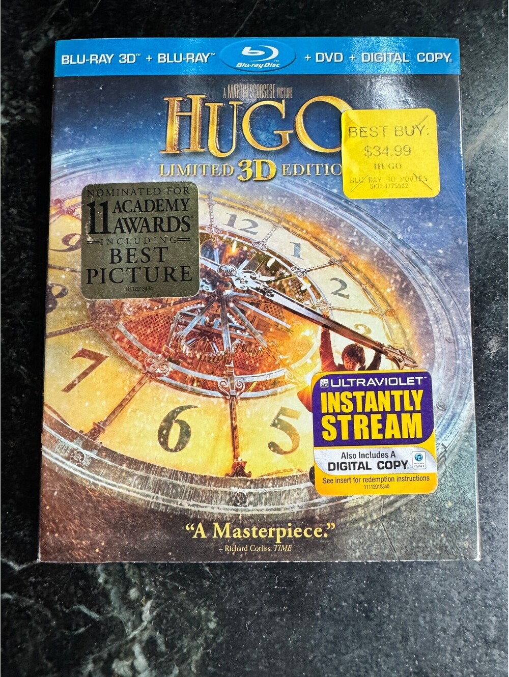 Hugo Limited 3D Edition (Blu-ray 3D + Blu-ray + DVD, 3-Disc Combo Set)